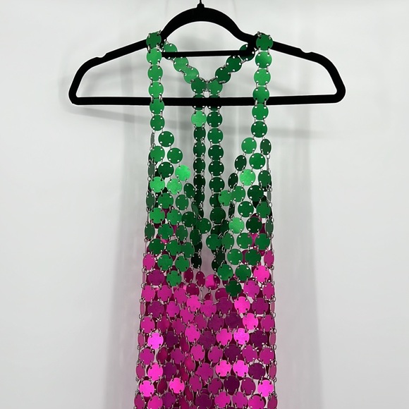 FANNIE SCHIAVONI Cara 2.0 Dress in Pink & Green - Picture 7 of 10